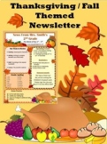 Fall Thanksgiving Themed Weekly / Monthly Classroom Newsle