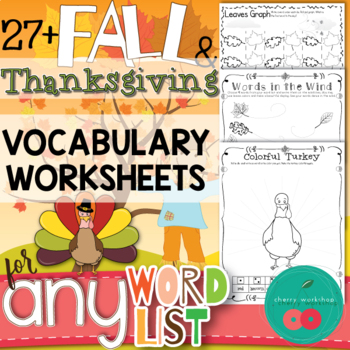 Preview of Word Study Activities for Any Word List - Thanksgiving Word Work