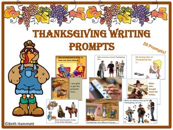 Preview of Fall Thanksgiving Writing Prompts