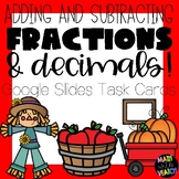 Fall Theme Add & Subtract Fractions and Decimals for Dista