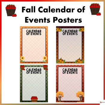 Preview of Fall Theme Calendar of Events Poster Editable