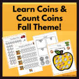 Fall Theme Coin Identification & Coin Counting Worksheets