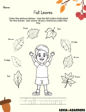 Fall Theme Coloring Activity