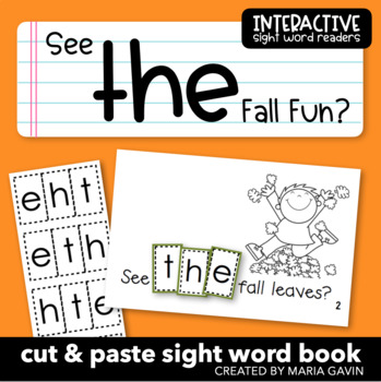 Preview of Fall Theme Emergent Reader "See THE Fall Fun?" Sight Word Book for Halloween