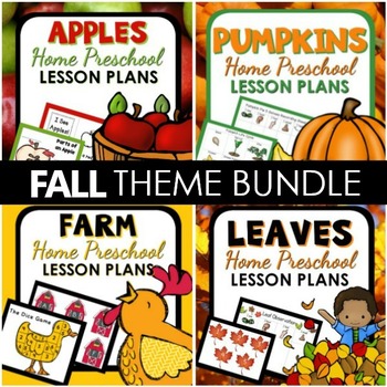Preview of Fall Theme Home Preschool Lesson Plan and Fall Activities BUNDLE