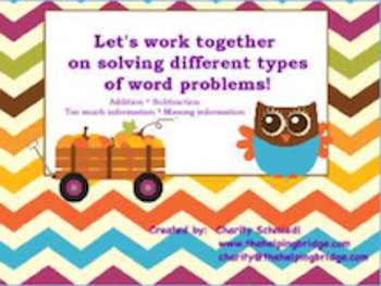 Preview of Fall Theme Math Word Problems