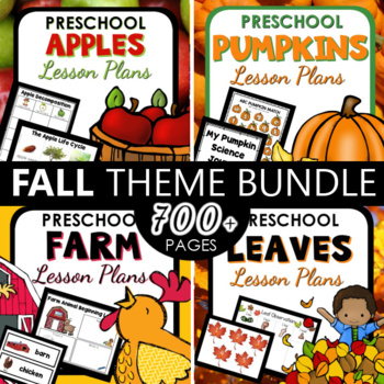 Preview of Fall Theme Preschool and PreK Lesson Plan and Fall Activities BUNDLE