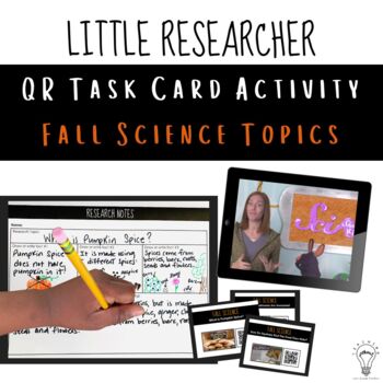 Preview of Fall QR Research Task Cards Activity for ELA & Science - Grade 1 , 2 and 3