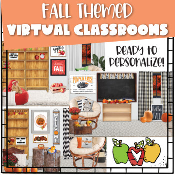 Preview of Fall Theme Virtual Classrooms | Bitmoji Virtual Classroom Templates