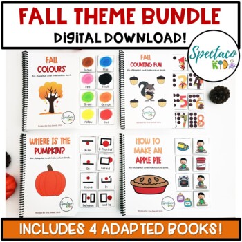 Preview of Fall Theme adapted books for Speech Therapy Bundle Printable