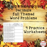 Fall Themed Adding & Subtracting Decimals Word Problems {5.NBT.7}