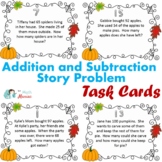 Fall Themed Addition and Subtraction Word Problem Task Car