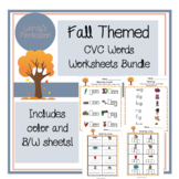 Fall Themed CVC Words Worksheets Bundle