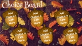 Fall Themed Choice Board Templates