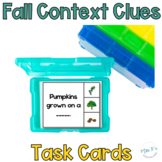 Fall Themed Context Clues Clip Cards: 2 Levels - Reading C