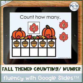 Preview of Fall Themed Counting & Number Fluency with Google Slides™ & Boom Cards