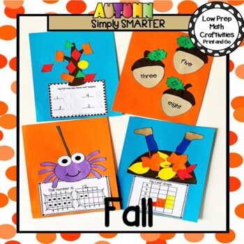 Preview of Fall Themed Cut and Paste Math Crafts