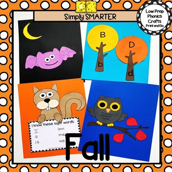 Preview of Fall  Themed Cut and Paste Phonics Crafts