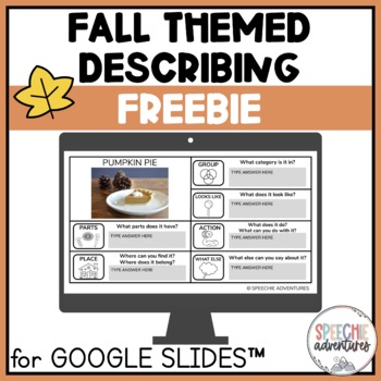 Preview of Fall Themed Describing FREEBIE for Google Slides™