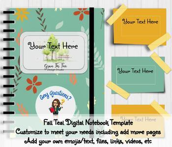 Preview of Fall Themed Digital Interactive Notebook  Template | Digital Journal |