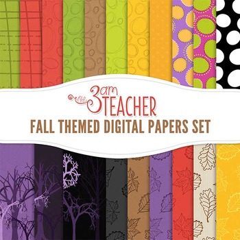 Preview of Fall-Themed Digital Papers Set