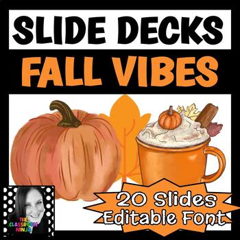 Preview of Fall Themed Digital Slide Templates with Editable Font for Virtual Too!