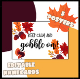 Fall Themed Door Posters and Name Cards EDITABLE