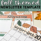 Fall Themed Editable Classroom Newsletter and Calendar Templates