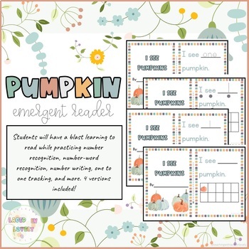 Preview of Fall Themed Emergent Reader “I see Pumpkins” Kindergarten