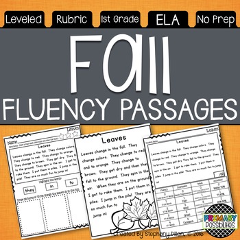 Preview of Fall Themed Fluency Passages