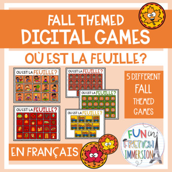 Preview of Fall Themed French Digital Games - Où est la feuille?