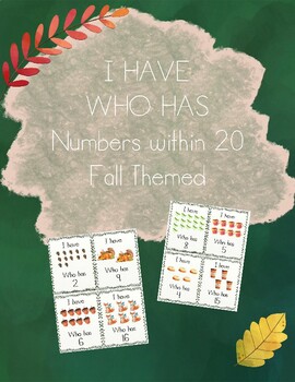 Preview of Fall Themed I Have Who Has Numbers