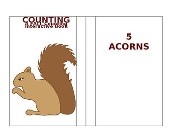Preview of Fall Themed Interactive Counting Book (1-5)