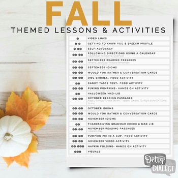 Preview of Fall Themed Lessons & Activities for Older Students [print & digital]