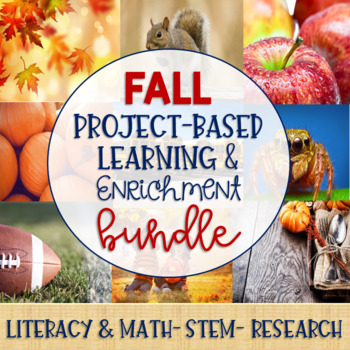 Preview of Fall Themed Makerspace Project Based Learning and Enrichment Task Card BUNDLE