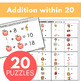 Fall-Themed Math Logic Problems, Puzzles for Addition Within 20 ...