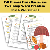 Fall-Themed Math Mixed Operations Two-Step Word Problems
