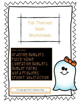 Preview of Fall Themed Math Worksheets