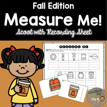 Preview of Fall Themed: Measuring Practice Task Cards - Standard or Non-Standard Units