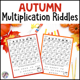 Fall Themed Multiplication Riddles Worksheets - Math Fact Jokes