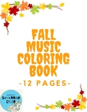 Fall Themed Music Coloring Book (12 pages, fun, autumn, ca