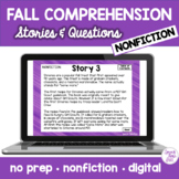Fall Themed Nonfiction Comprehension Stories & Questions B