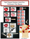 Clothespin Clip Games For Fall Number Word Recognition
