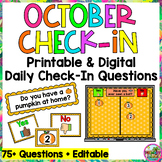 October Fall Halloween Daily Check-in Question of the Day-