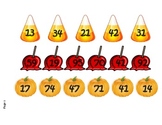 Fall Themed Ordering Numbers Math Station