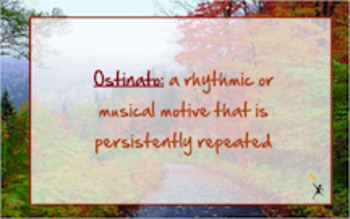 Preview of Fall Themed Orff Ostinato Lesson with PPT