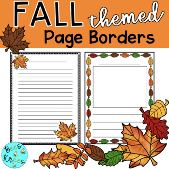 Preview of Fall Themed Page Borders | Writing Templates | Outlines