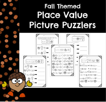 Preview of Fall Themed Place Value Worksheets