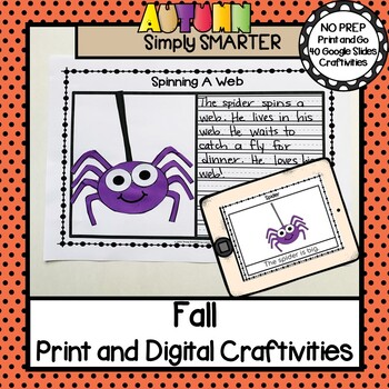 Preview of Fall Themed Print AND Digital SUPER SIMPLE Writing Craftivities