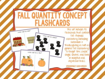 Preview of Fall - Themed Quantity Concept Flash Cards